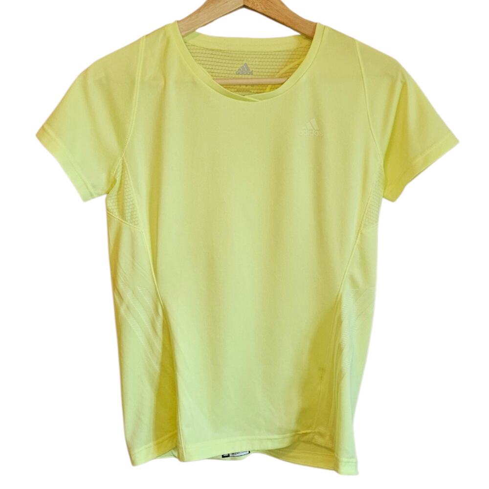 Adidas Supernova Climacool Womens Medium Neon Yellow Running Shirt Zip Pocket